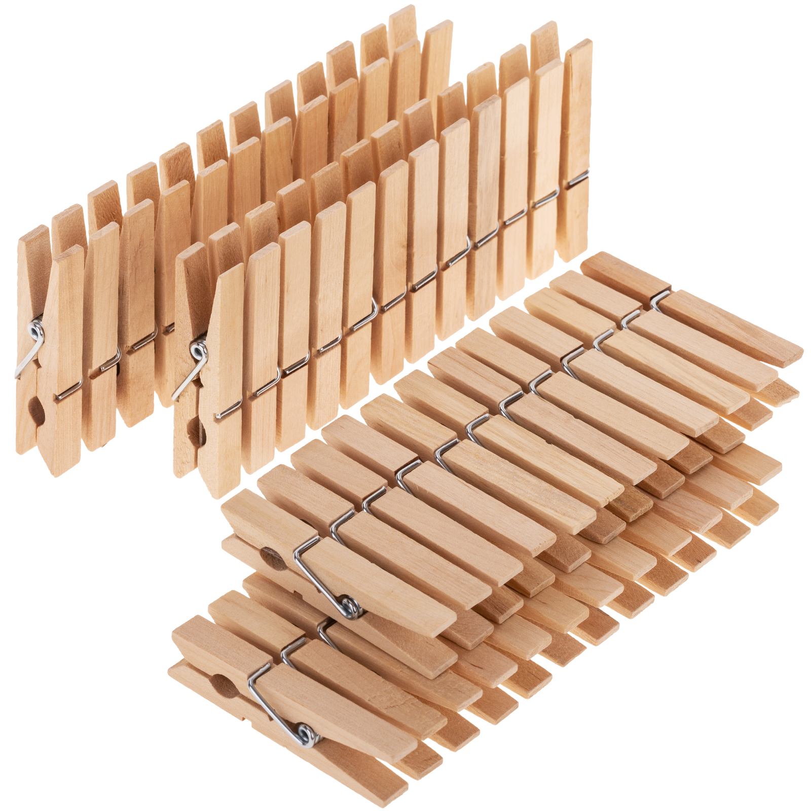 Pack De 48 Unidades Pinza De Madera Para Colgar Ropa 7 Cm_0