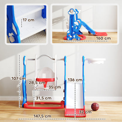 Aiyaplay Tobogán Infantil 4 En 1 Con Columpio Y Tobogán Para Interior Multicolor_2