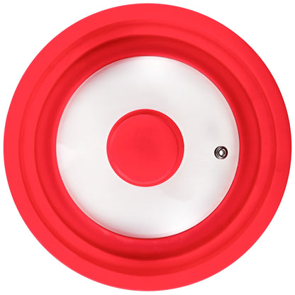 Juego De 3 Sartenes 16/20/24 Cm, Rojo, Y Tapa Universal En Rojo, Aluminio Prensado, Inducción