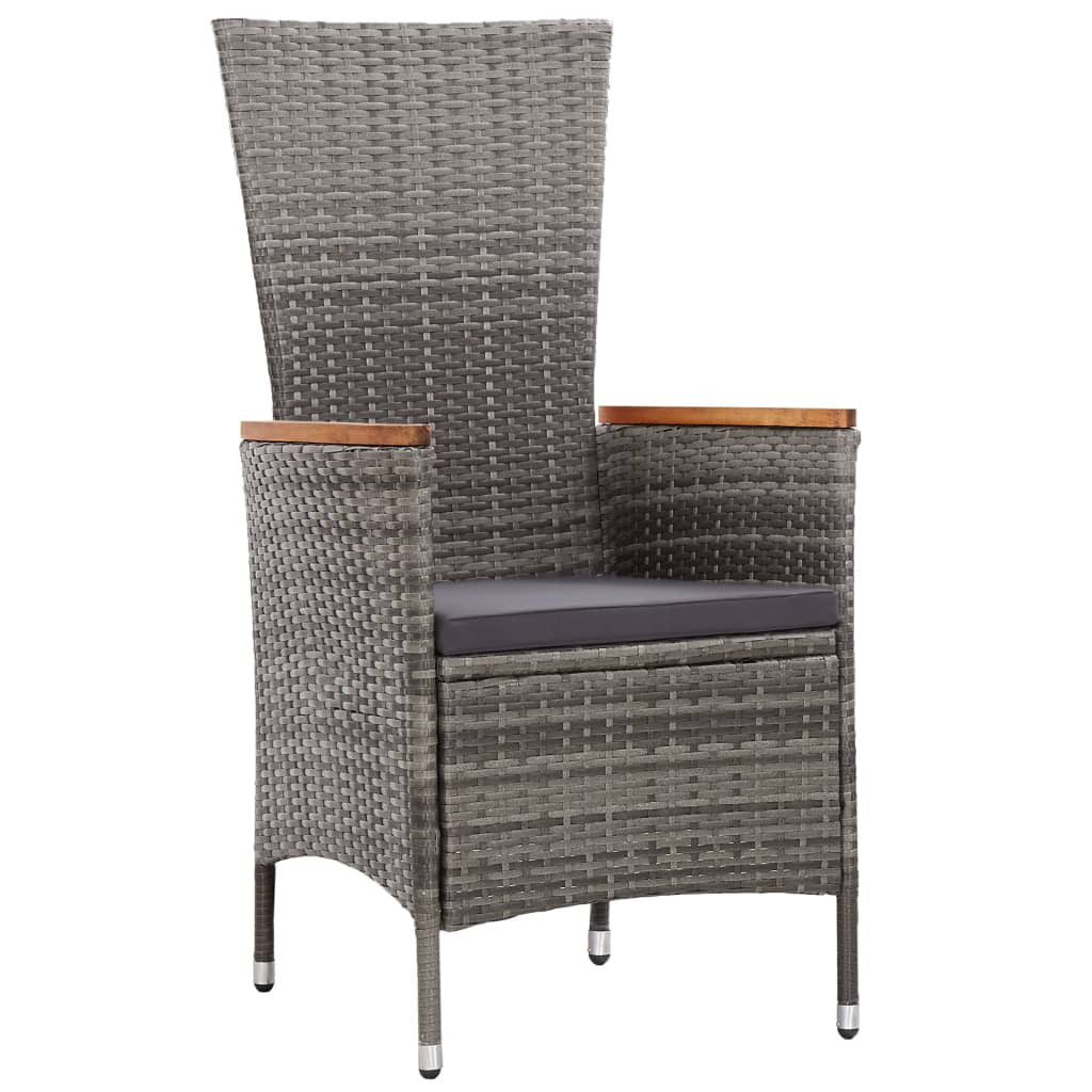 Vidaxl Set De Comedor De Jardín Y Cojines 7 Pzas Ratán Sintético Gris_4