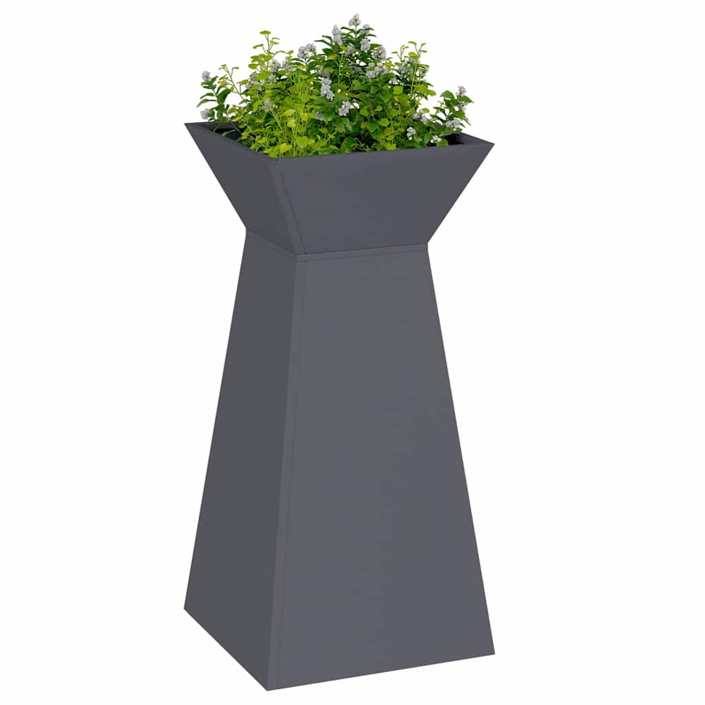 Maceta Pilar 2 Uds. Gris Antracita 35 X 35 X 73 Cm_2