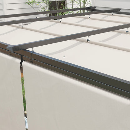 Outsunny Pérgola De Jardín 4x3 M Con Techo Retráctil 4 Cortinas Enrollables_4