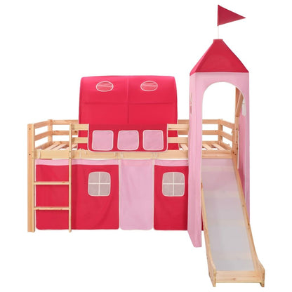 Vidaxl Cama Alta Para Niños Tobogán Y Escalera Madera Pino 208x230 Cm_1