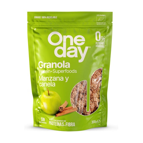 Granola de maçã e canela Proteína+Superalimentos ONE DAY 300 gr BIO