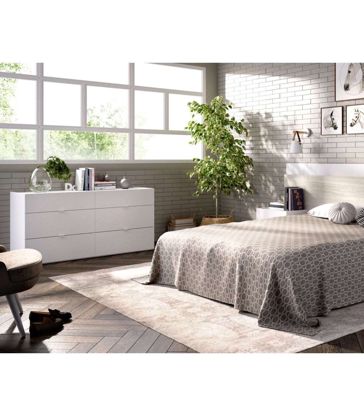 Comoda Doble 6 Cajones Begijar En Acabado Blanco 62 Cm(alto)120 Cm(ancho)39 Cm(largo)_3