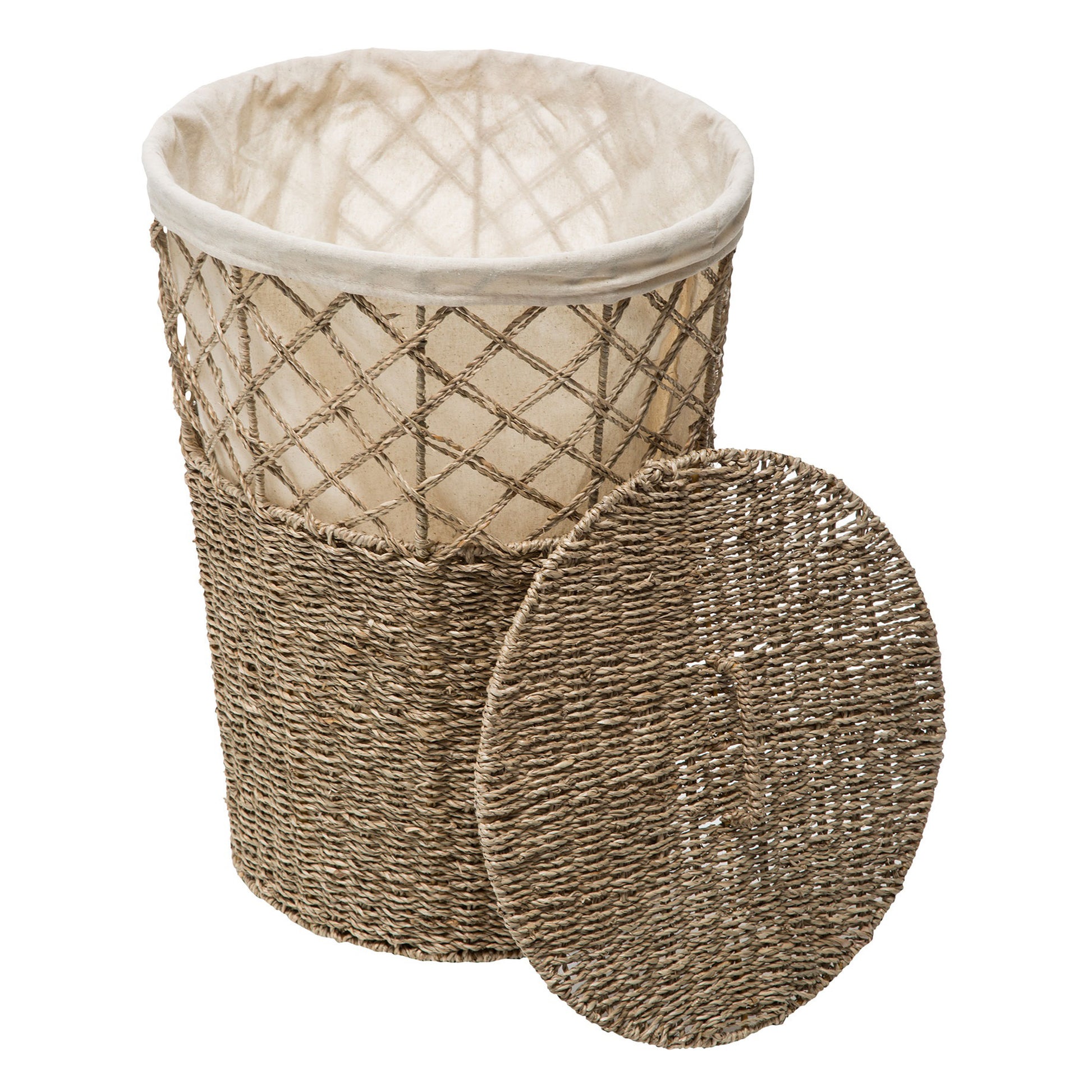 Wellhome - Cesta De Mimbre Con Tapa Beige_0