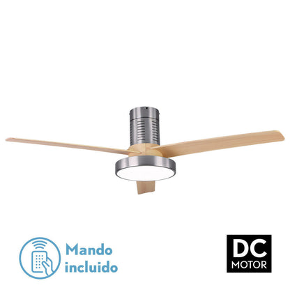 Ventilador Dc Pax 40w 3200lm Niquel 3 Aspas Haya 32x139d 3000-4000-6000k C/remoto , Memoria Y Temporizador_0