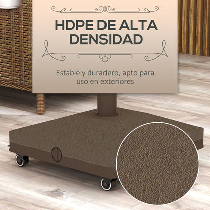 Outsunny Base Para Sombrilla Con Ruedas Rellenable De Arena O Agua 45x45x39 Cm_5