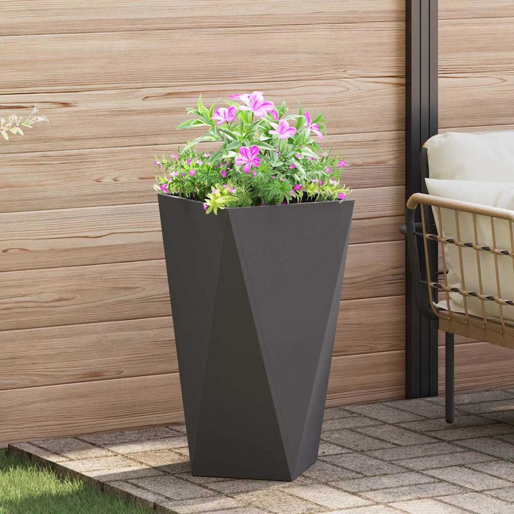 Jardinera 2 Uds. Negro 40 X 40 X 75 Cm Acero_3