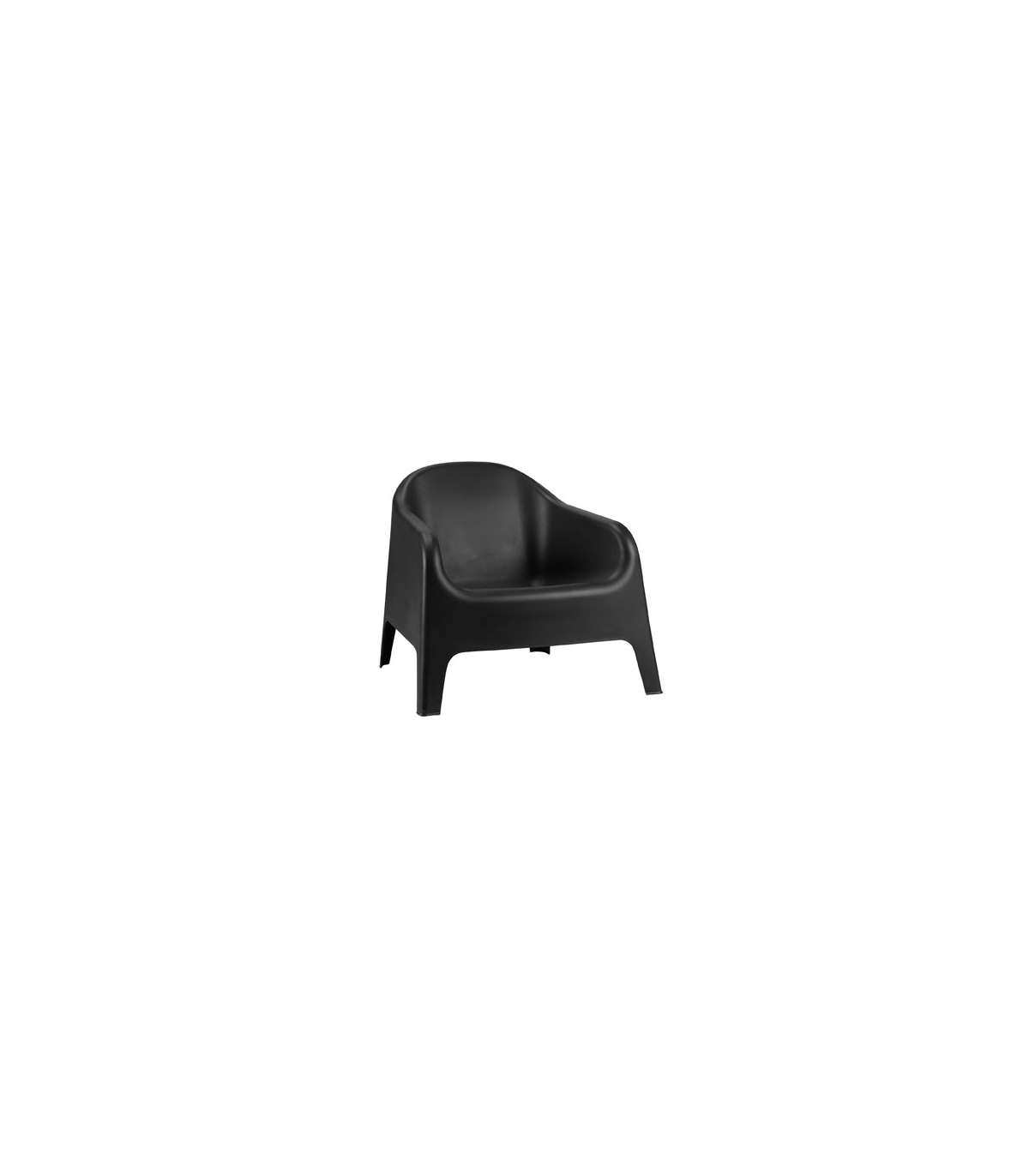 Sillón Jardín Pool Acabado Polipropileno Negro, 70cm(alto) 76cm(ancho) 72cm(fondo)_1