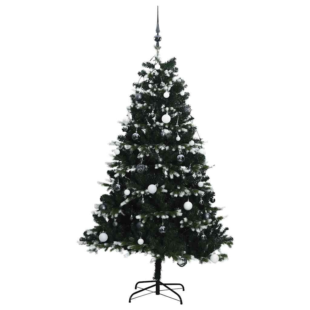 Vidaxl Árbol De Navidad Artificial Con Bisagras 300 Led Y Bolas 210 Cm_3