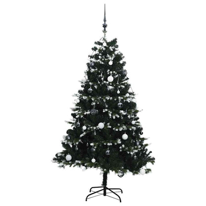 Vidaxl Árbol De Navidad Artificial Con Bisagras 300 Led Y Bolas 210 Cm_3