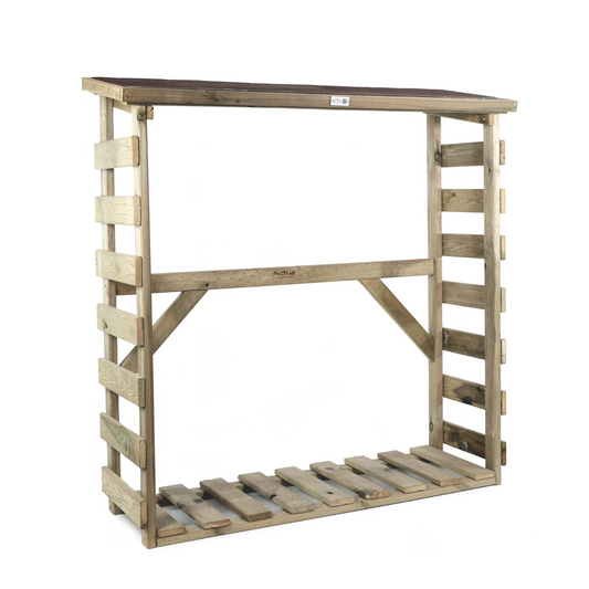 Leñero De Madera Aro Con Tela Asfáltica Vidahuerto 100x50x150 Cm_0