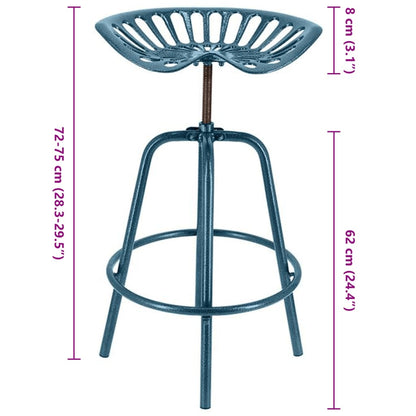 Esschert Design Taburete Con Forma De Asiento De Tractor Azul_1