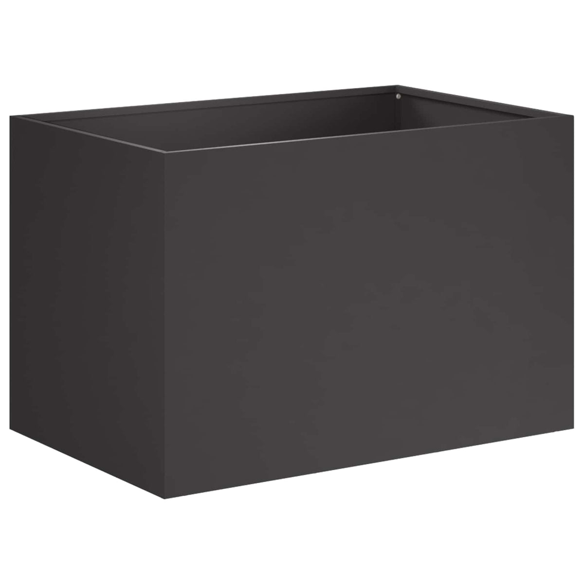 Macetero De Jardín Negro 50 X 40 X 40 Cm Acero Laminado En Frío_0