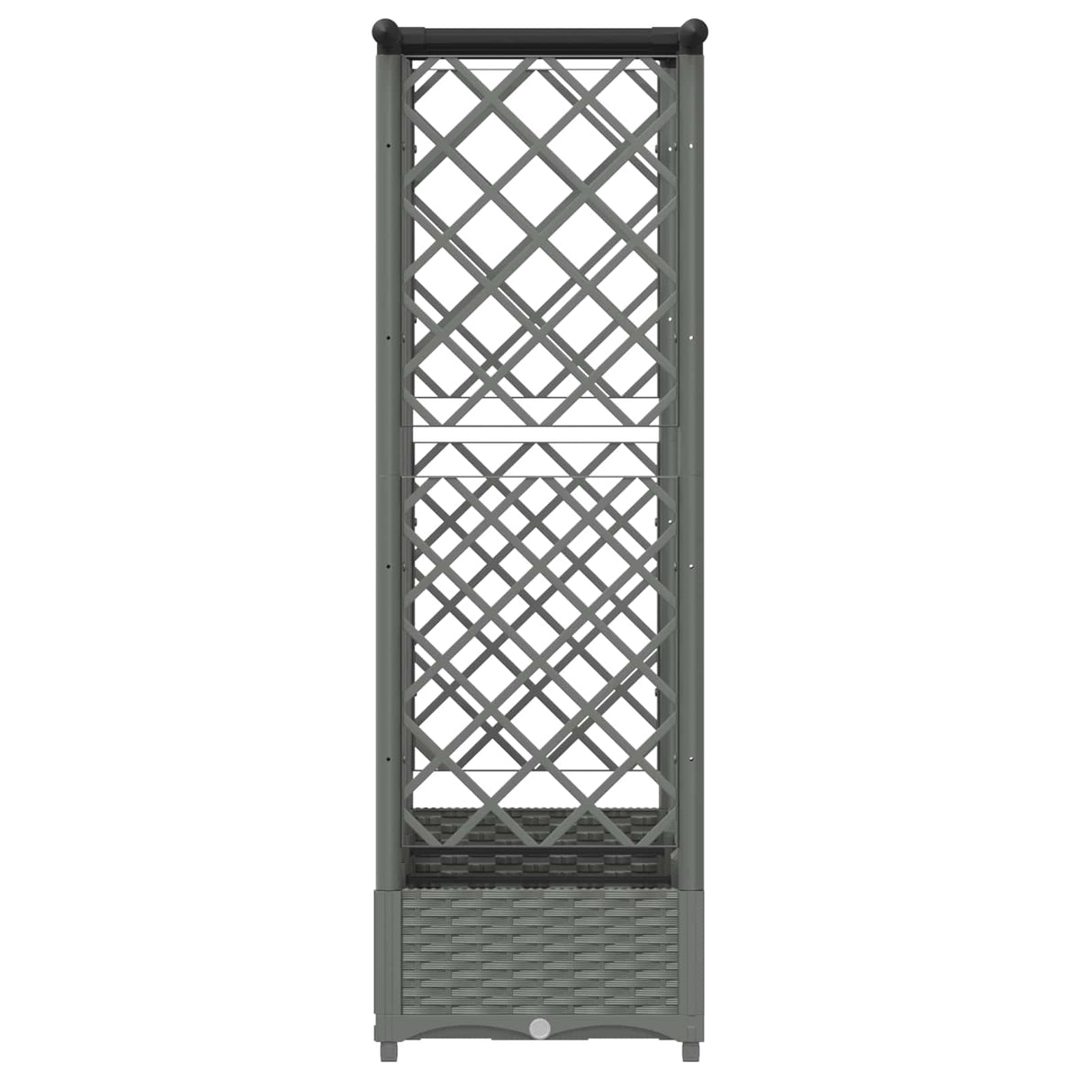 Cama Elevada Con Trellis Y Techo Gris Claro 164 X 40 X 121 Cm_3