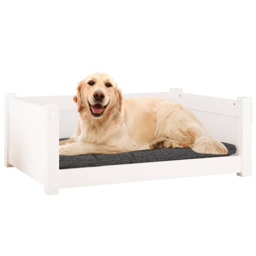 Vidaxl Cama Para Perros Madera Maciza De Pino Blanco 75,5x55,5x28 Cm_3