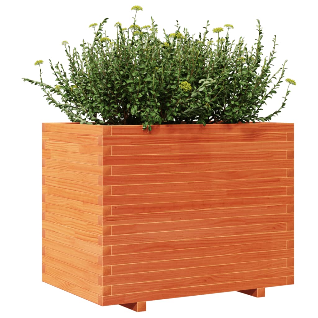 Jardinera Madera Maciza De Pino Marrón Cera 90x60x72 Cm_3