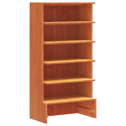 Mueble Zapatero Madera Maciza De Pino Marrón Cera 52x30x104 Cm / Vetonek_2