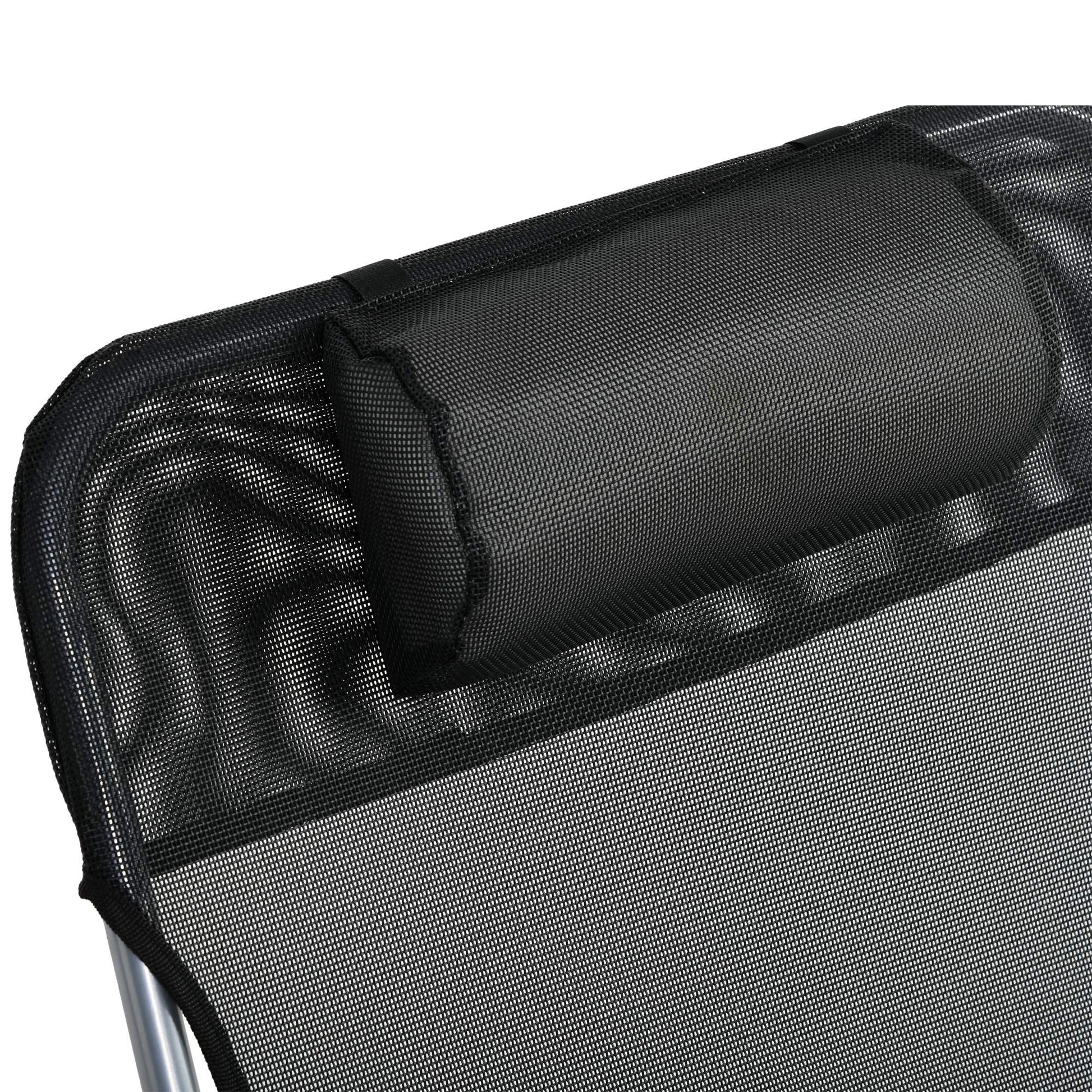 Outsunny Conjunto De 2 Tumbonas Plegables Y Reclinables 182x56x24,5 Cm Negro_3