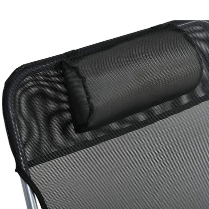 Outsunny Conjunto De 2 Tumbonas Plegables Y Reclinables 182x56x24,5 Cm Negro_3