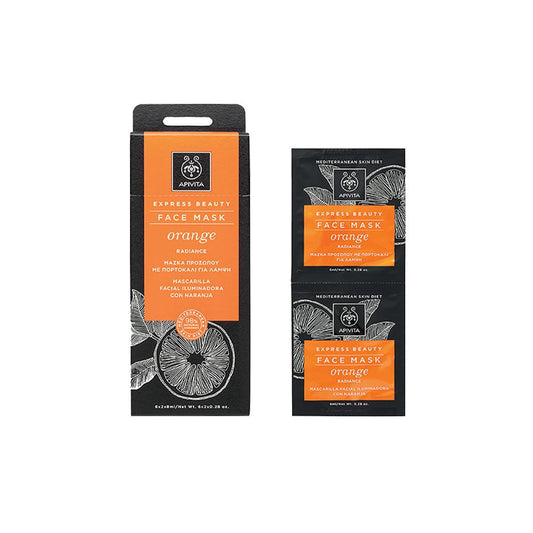 Máscara Facial Revitalizante Laranja Apivita Express Beauty 2 x 8 ml