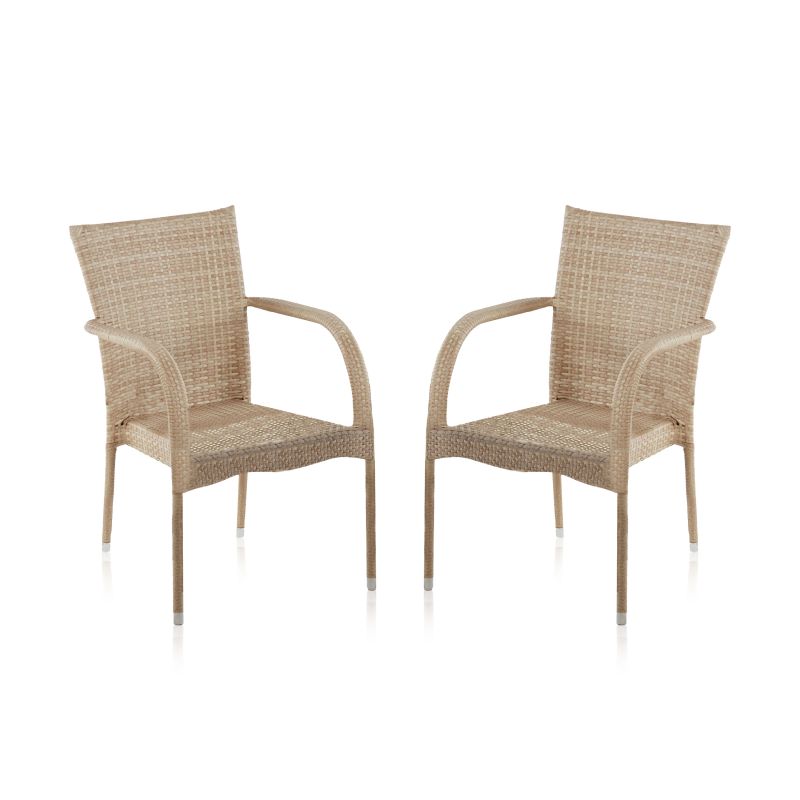 Pack 2 Sillas De Exterior Xara Rattán, Rattan, 60 X 91 X 58_1