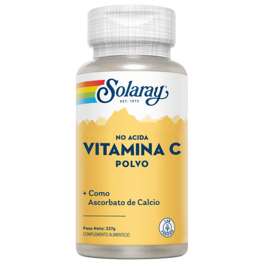 Vitamina C tamponada em pó não ácida 5000 mg 227 g Solaray
