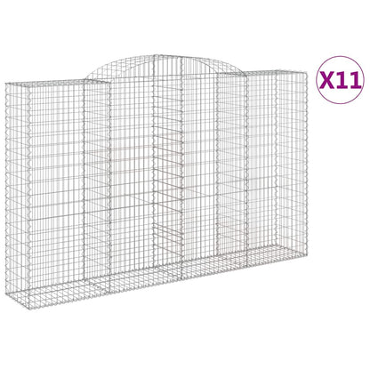 Cestas De Gaviones 11 Uds Forma De Arco Hierro 300x50x180/200cm_0