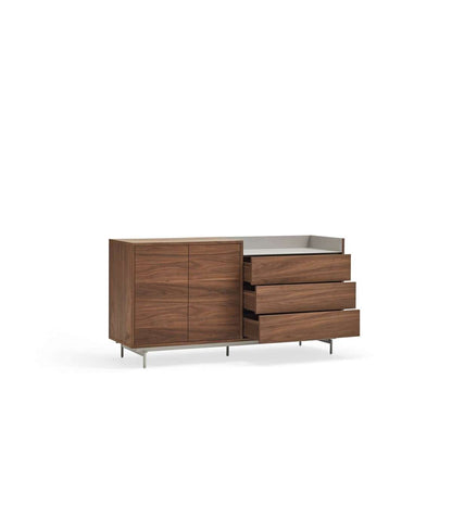 Mueble Aparador Para Comedor Modelo Valley 2 Puertas 3 Cajones Acabado Nogal/gris Claro, 4_3