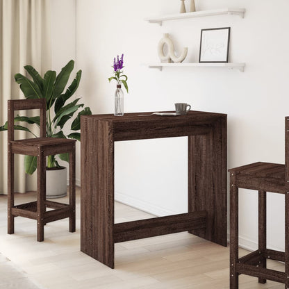 Mesa Alta De Bar Madera Ingeniería Marrón Roble 102x50x103,5 Cm_1