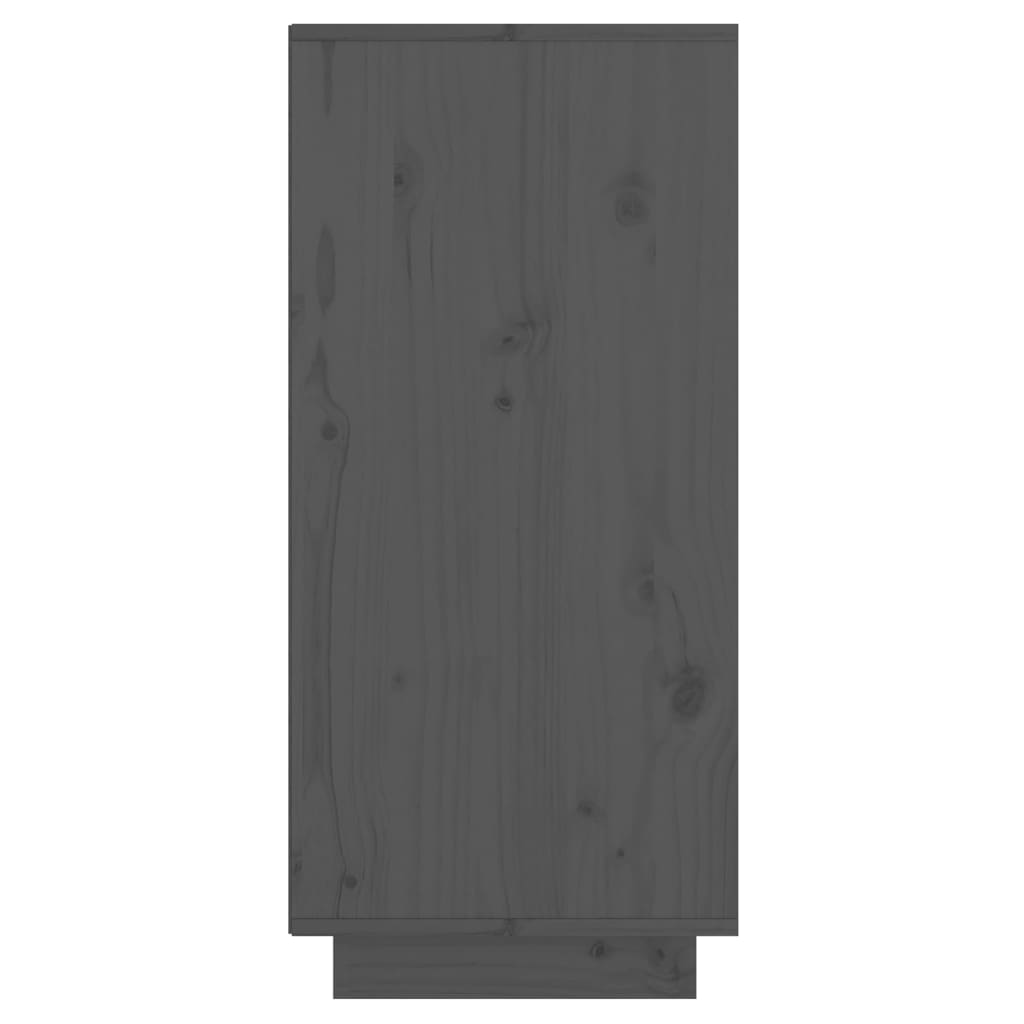 Aparador De Madera Maciza De Pino Gris 60x34x75 Cm / Vetonek_0