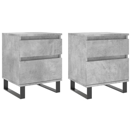 Mesitas Noche 2 Uds Madera Ingeniería Gris Hormigón 40x35x50 Cm_0