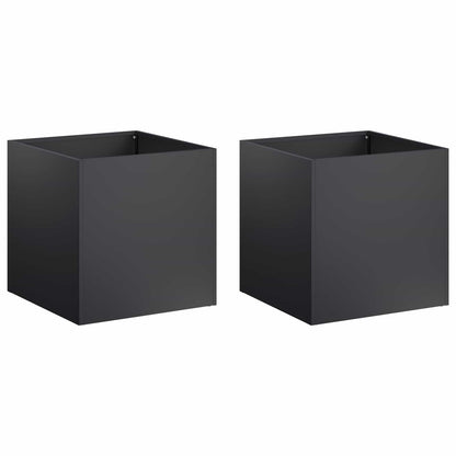 Macetero De Jardín 2 Uds. Negro 20 X 20 X 20 Cm_0