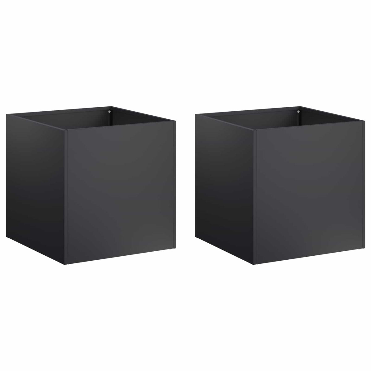 Macetero De Jardín 2 Uds. Negro 25 X 25 X 25 Cm_0