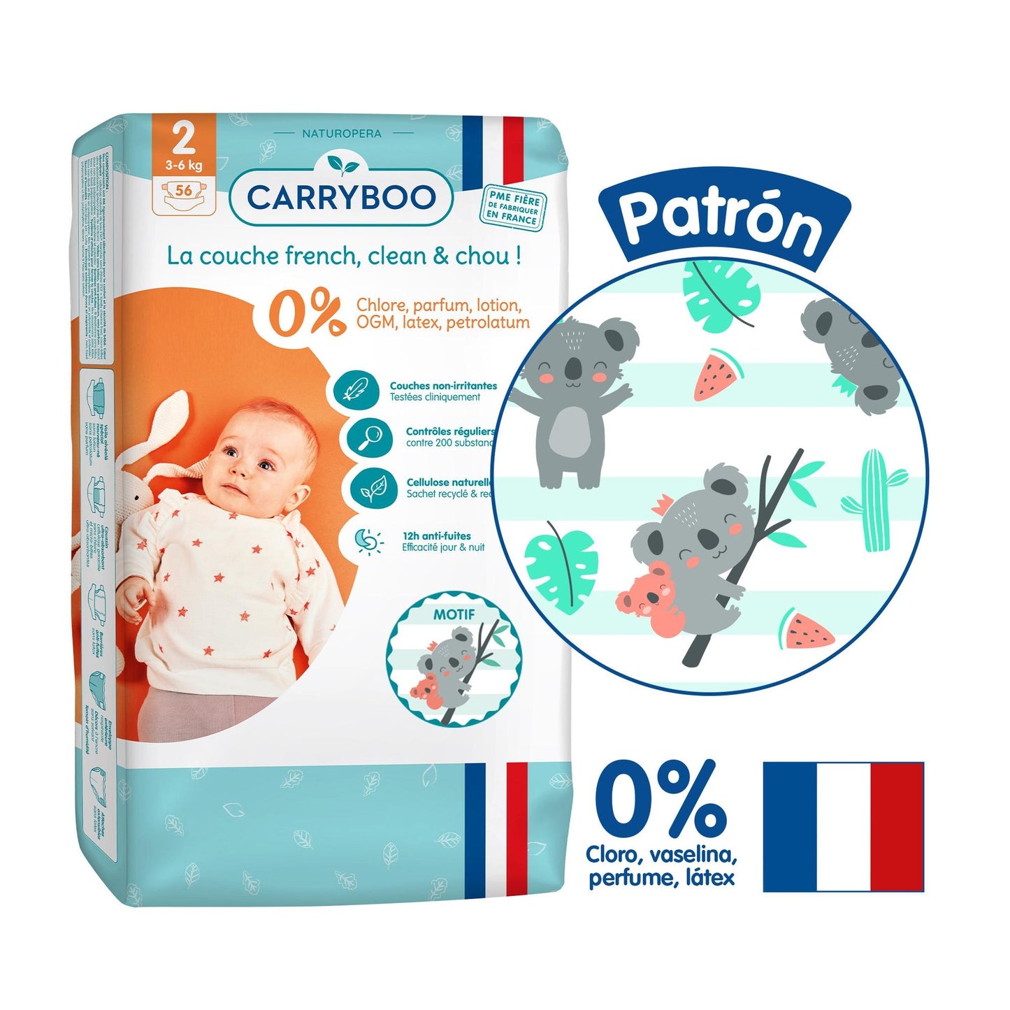 CARRYBOO - Fraldas Ecológicas T2 (3-6kg) - Fraldas Jumbo 56