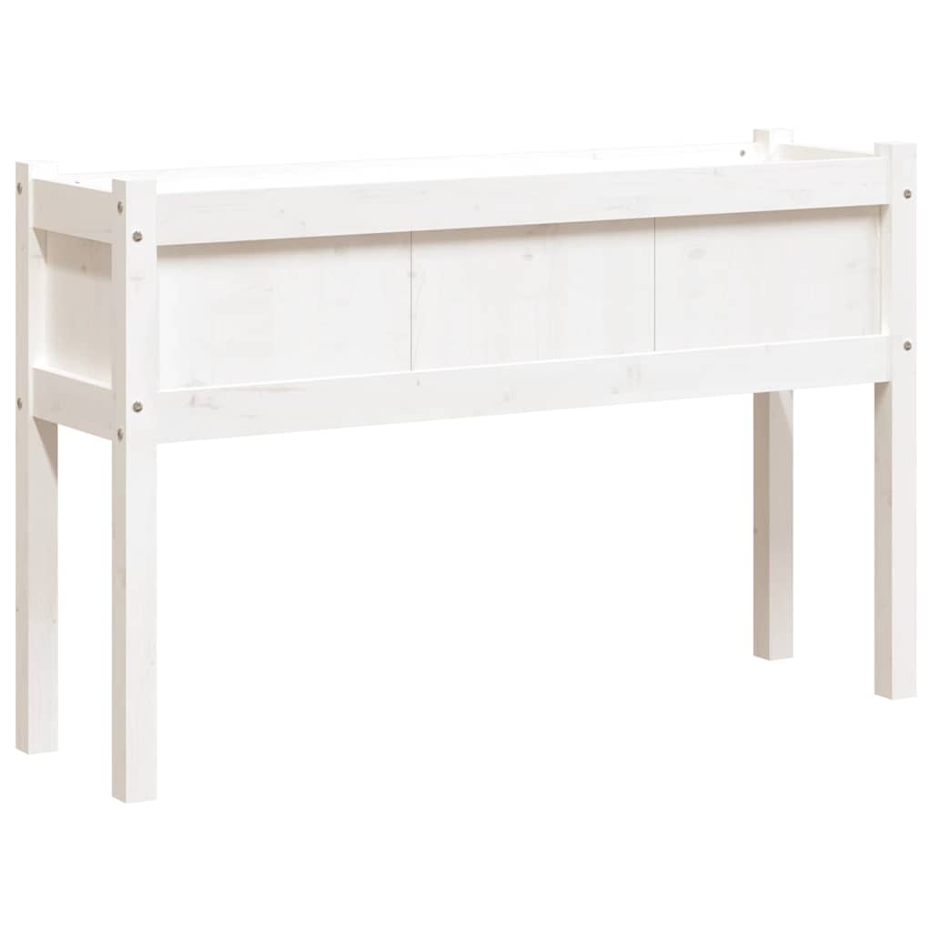 Jardineras Exterior Con Patas 2 Uds Madera Maciza Pino Blanco_3