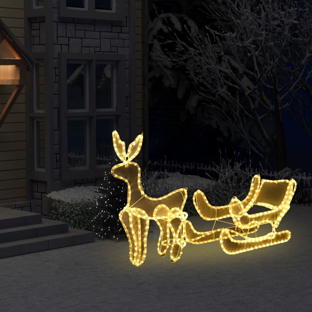 Vidaxl Luces De Navidad De Reno Y Trineo Con Malla 432 Leds_1
