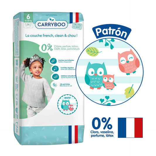 CARRYBOO - Fraldas Ecológicas T6 (16-30kg) - Fraldas Jumbo 36