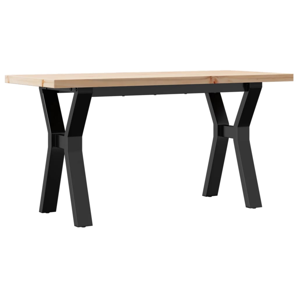 Mesa De Centro Marco Y Madera Maciza Pino Y Acero 90x40x45,5 Cm_0
