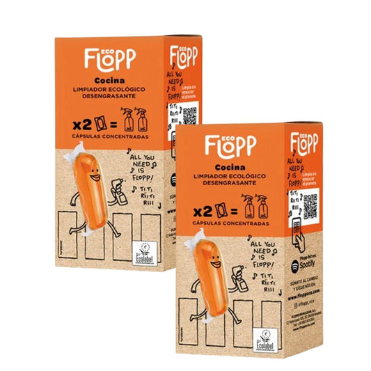 Embalagem de 2 x Desengordurante de Recarga ECO Flopp 2cápsulas