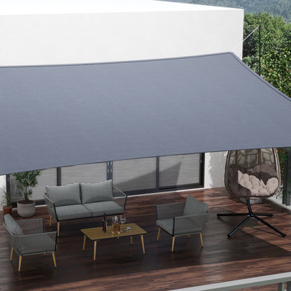 Outsunny Toldo Vela De Sombra Rectangular 4x6 M De Hdpe Gris_4