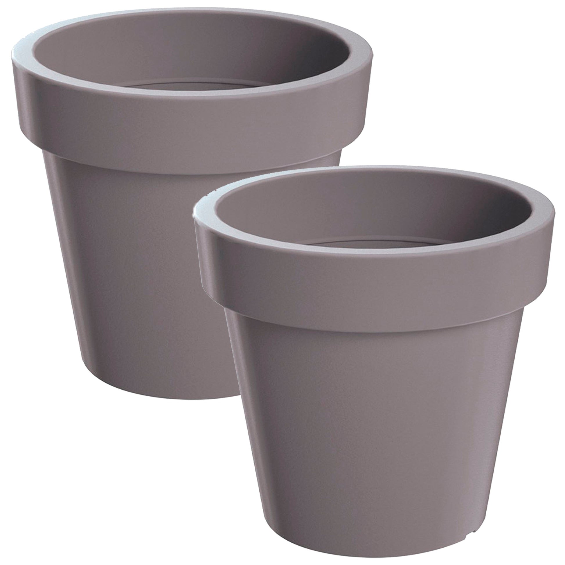 2x Maceta De Plastico Lofly En Color Gris 24,5 (largo) X 24,5 (ancho) X 22,5 (alto) Cm