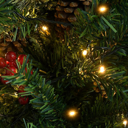 Vidaxl Árbol De Navidad Con Luces Y Piñas Pvc Con Pe Verde 195 Cm_4
