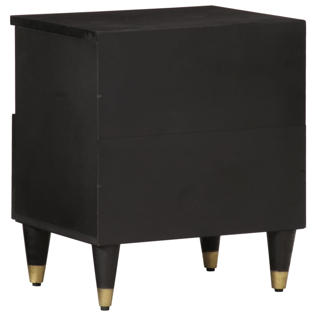 Mesita De Noche De Madera Maciza De Mango 40x33x46 Cm_3