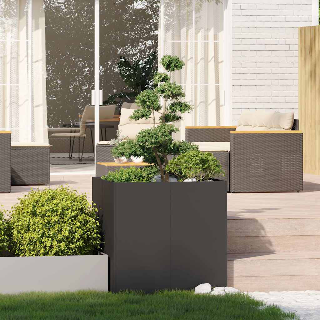 Jardinera Acero Negro 80x80x80 Cm_2