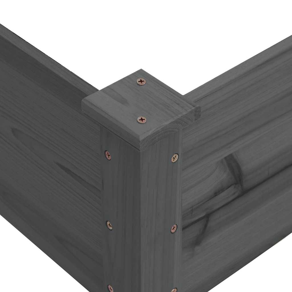 Jardinera Arriate Madera Maciza De Abeto Gris 120x120x56 Cm_5