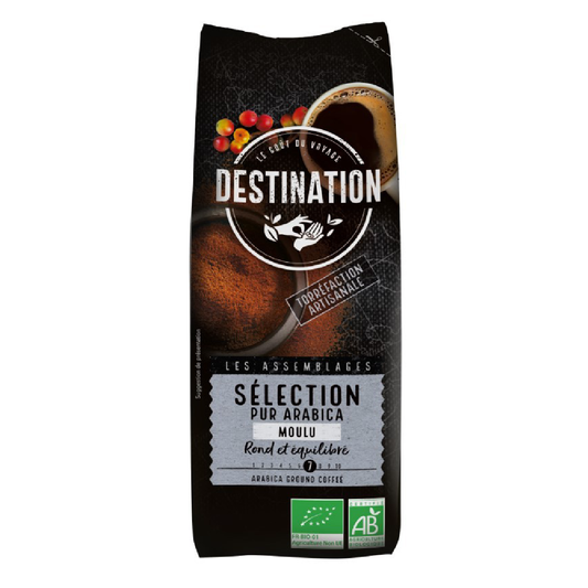 Seleção de café moído 100% Arábica Bio Destination 250 g