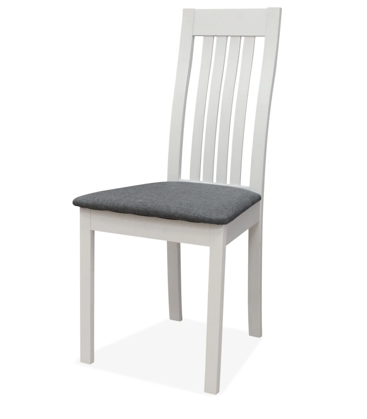 Pack De 2 Sillas Modelo Isaba Acabado Blanco, Tapizado Gris 96cm(alto) 45cm(ancho) 50cm(largo)_0