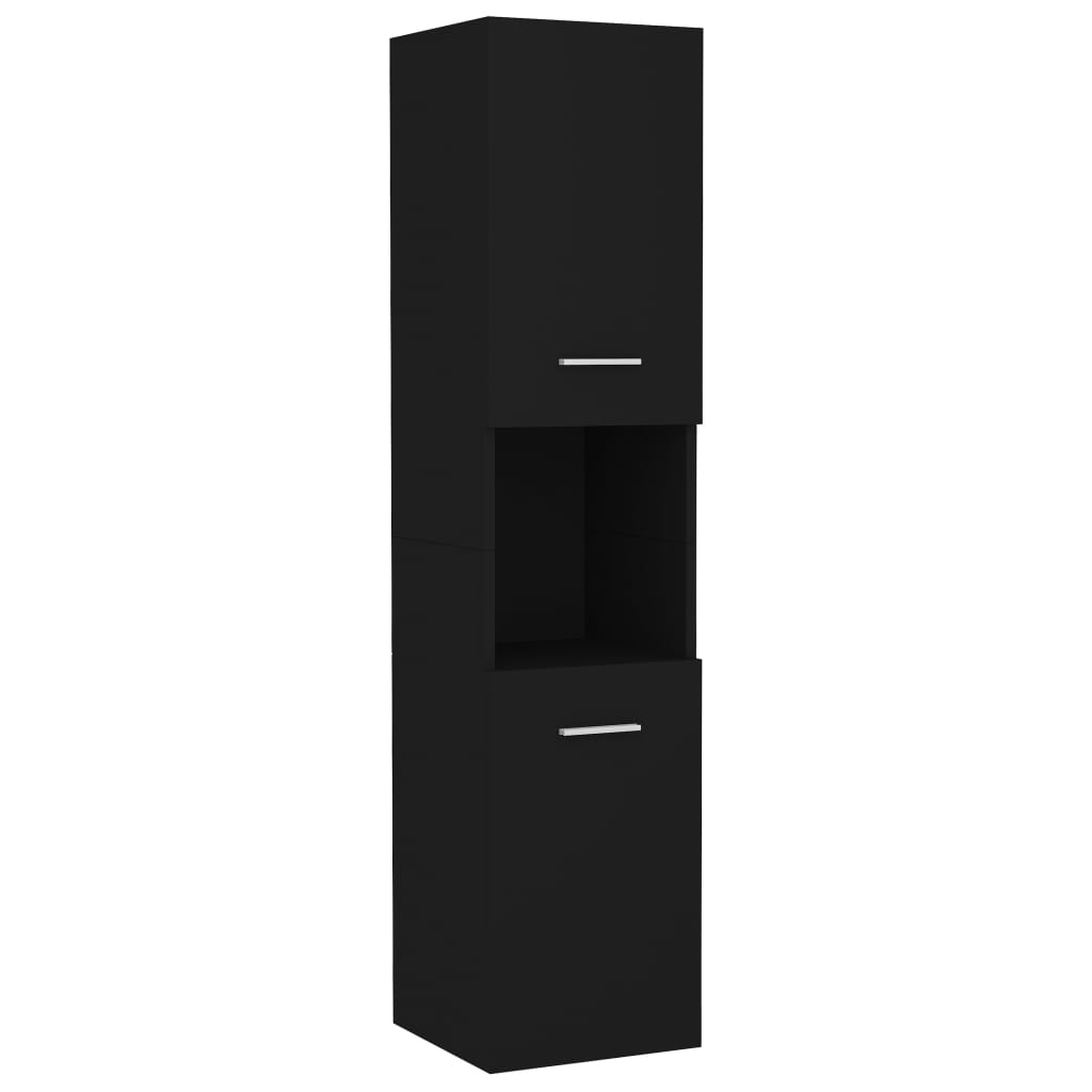 Juego De Muebles De Baño Madera De Ingeniería Negro / Vetonek_4